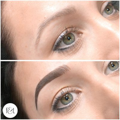 before and after eyebrow tattoo