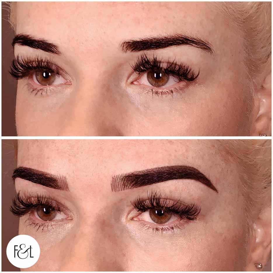 before and after eyebrow tattoo